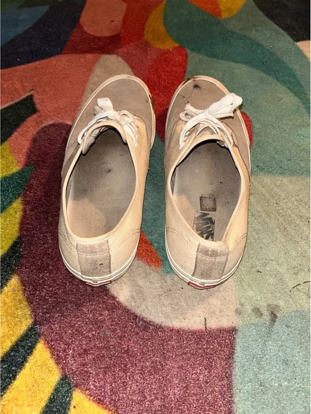 Vans Men's Two-Tone Beige Sneakers Size 9